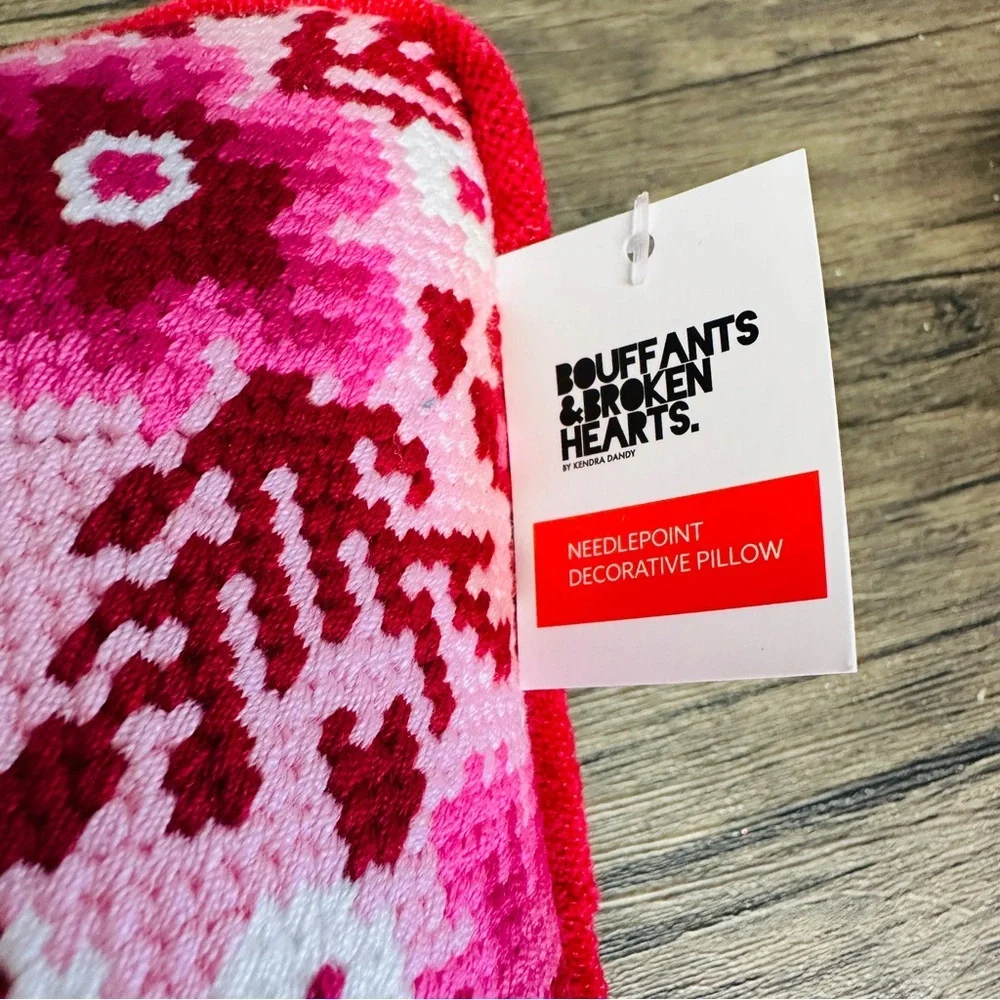 Pink and Red Accent Pillow